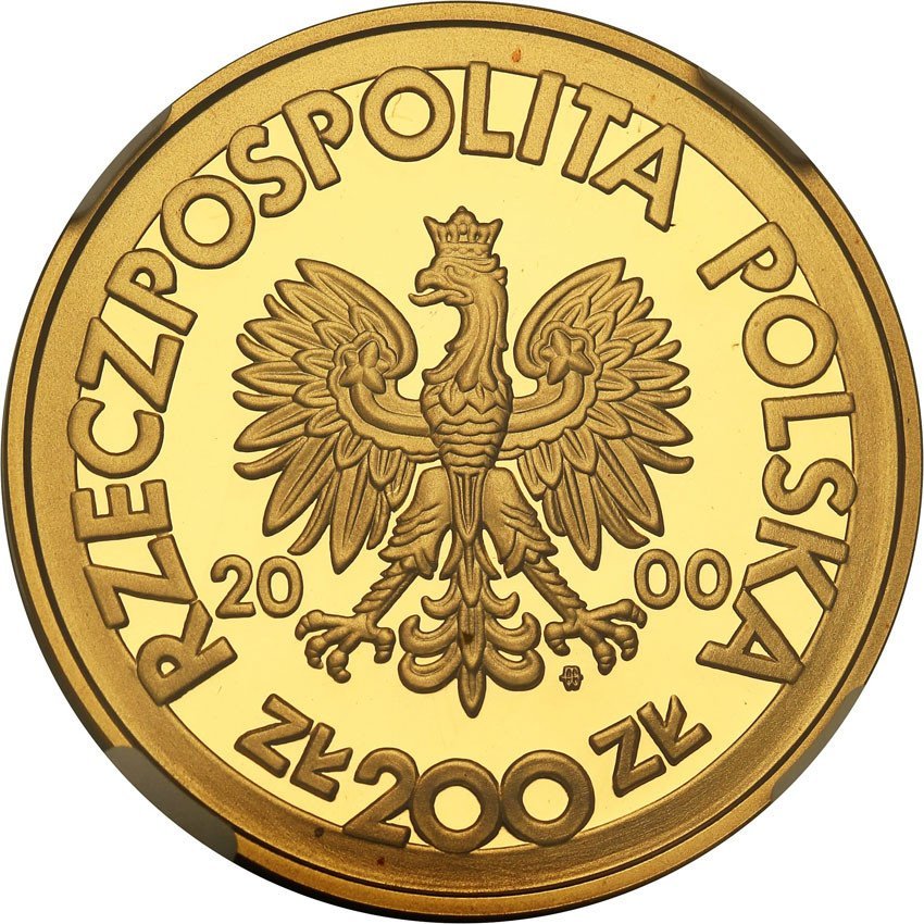 III RP. 200 złotych 2000 Solidarność NGC PF69 ULTRA CAMEO